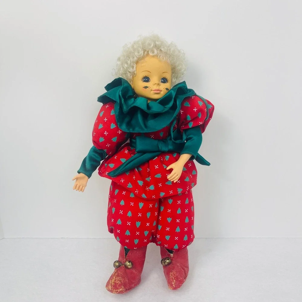 Vintage Brinn's December Calendar Doll Christmas Tree Outfit Red Green 11.5